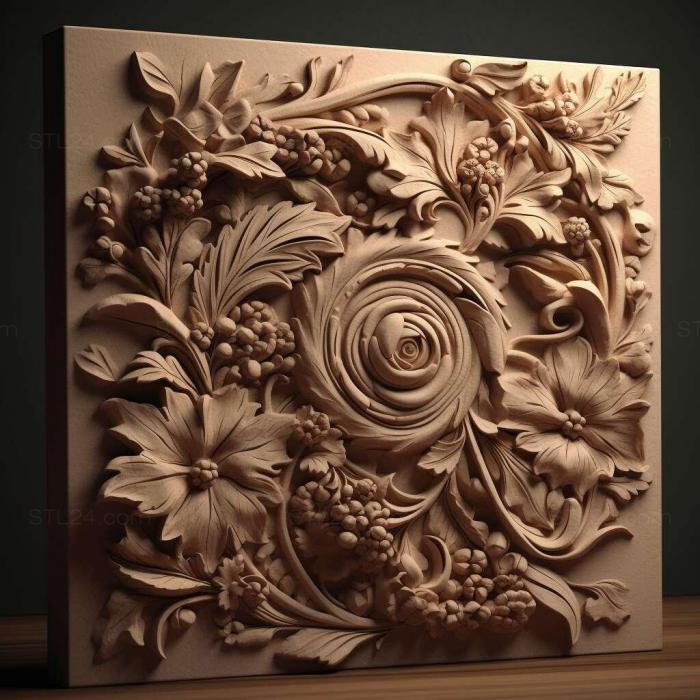 Patterns and decorations (stl beige 4, PATTERN_2528) 3D models for cnc
